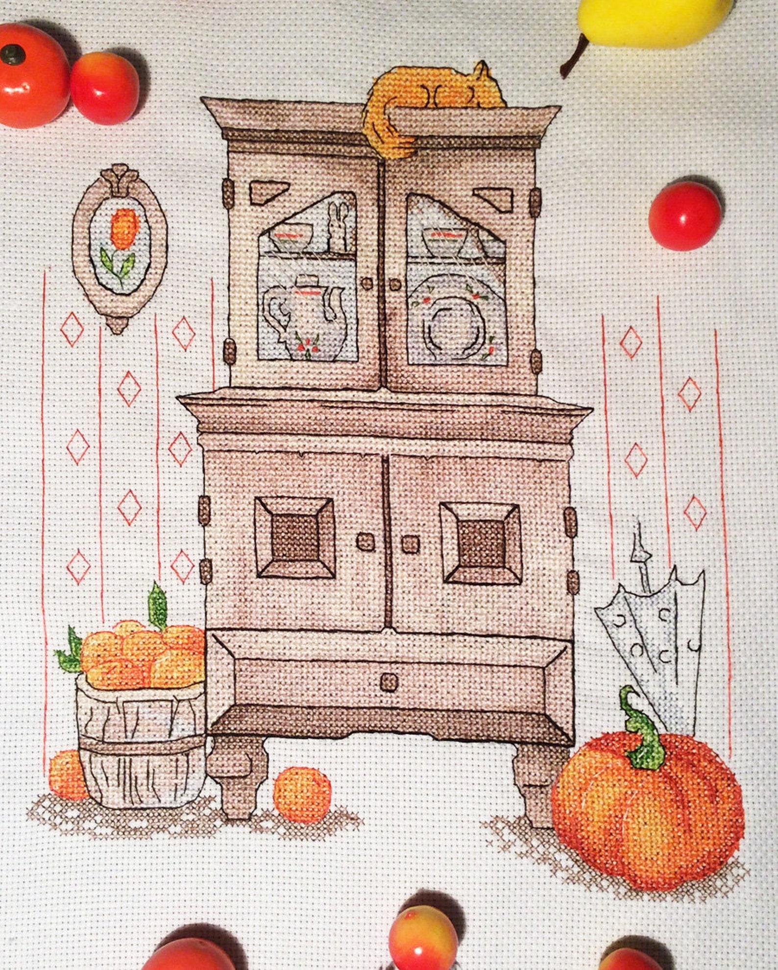Old Sideboard Cross Stitch Pattern Buffet Cross Stitch Etsy