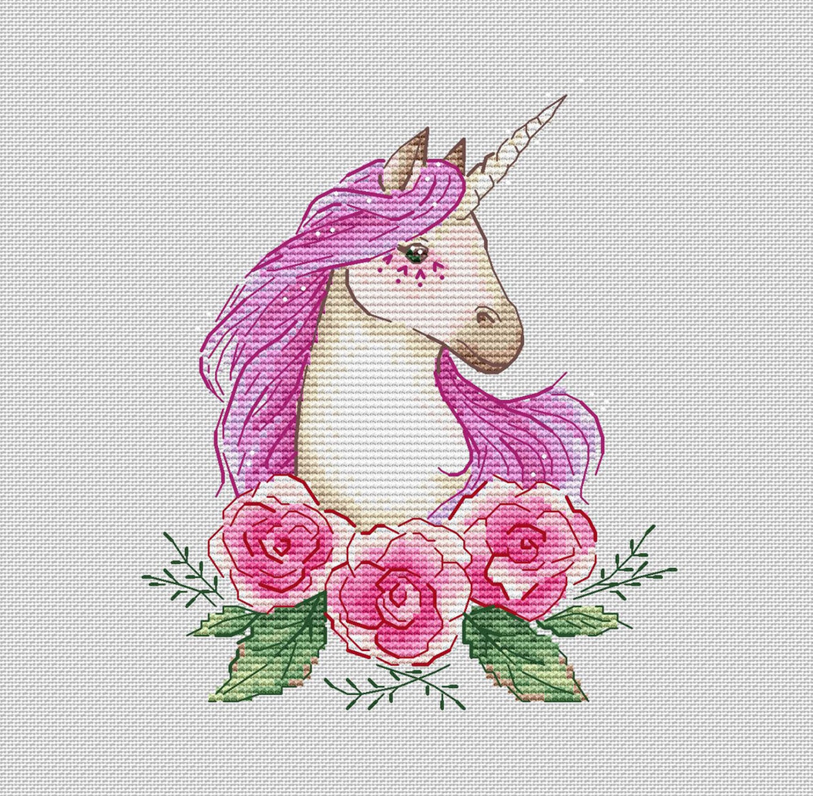 Baby Unicorn cross stitch pattern Unicorn ornament cross image 1.