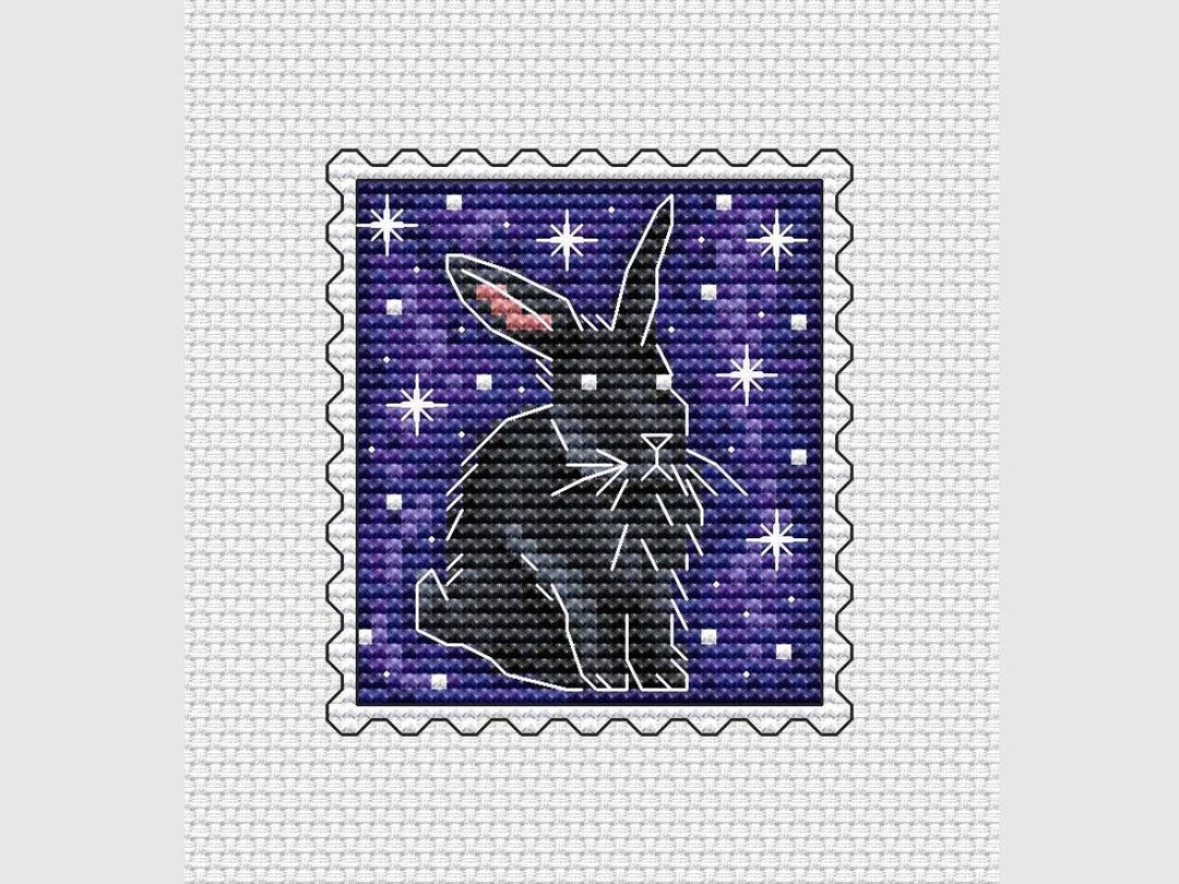 Black Rabbit Patterns Black Rabbit Cross Stitch Pattern - Etsy