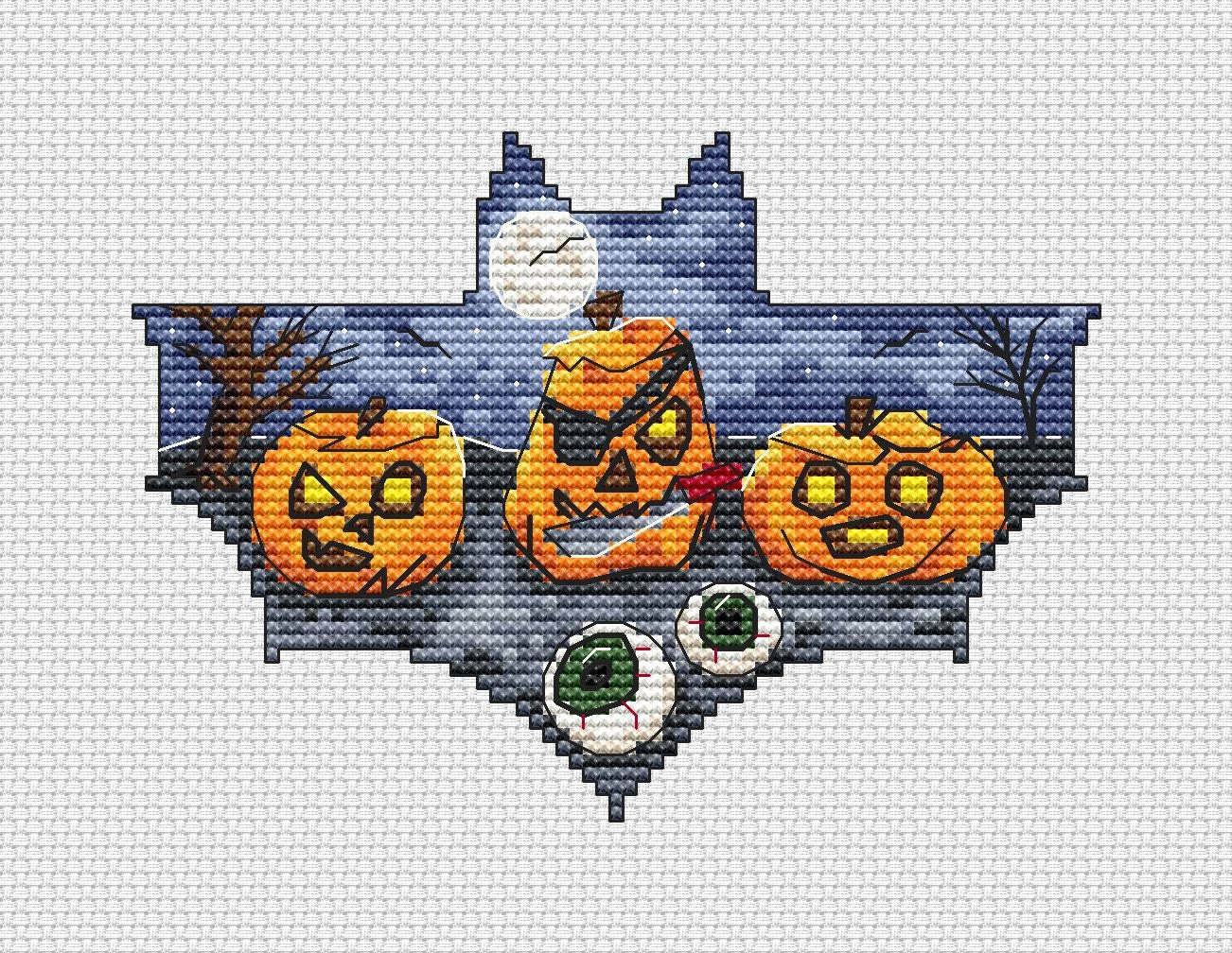Halloween Night Cross Stitch Pattern - Etsy