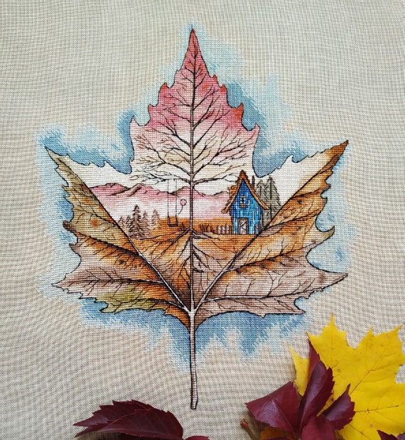 Cross Stitch Chart Pattern Autumn Mountain Sunset Cross Stitch Chart Pattern Autumn Mountain Sunset