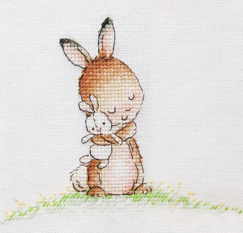 Bunny love Cross Stitch Pattern bunny cross stitch chart Baby cross stitch pattern by SVStitch image 4