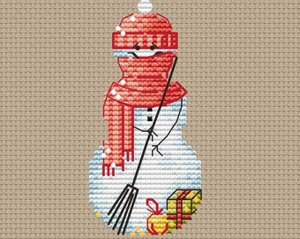 Cross stitch snowman Christmas snowman easy cross stitch pattern