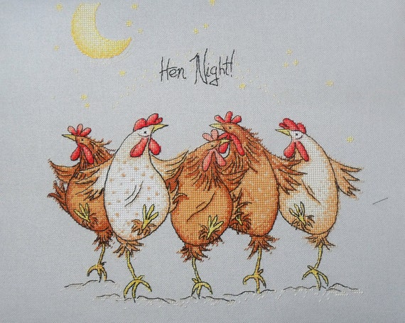 Kit De Punto De Cruz, Diseño De Gallina De Gallo, Para Bordar