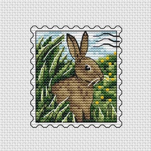 Gray hare cross stitch pattern