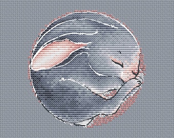 Gray Bunny cross stitch pattern sweet little bunny cross stitch pattern by SVStitch