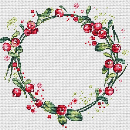 Leaf Border Cross Stitch Pattern Leaf Wreath Needlepoint Pdf Etsy