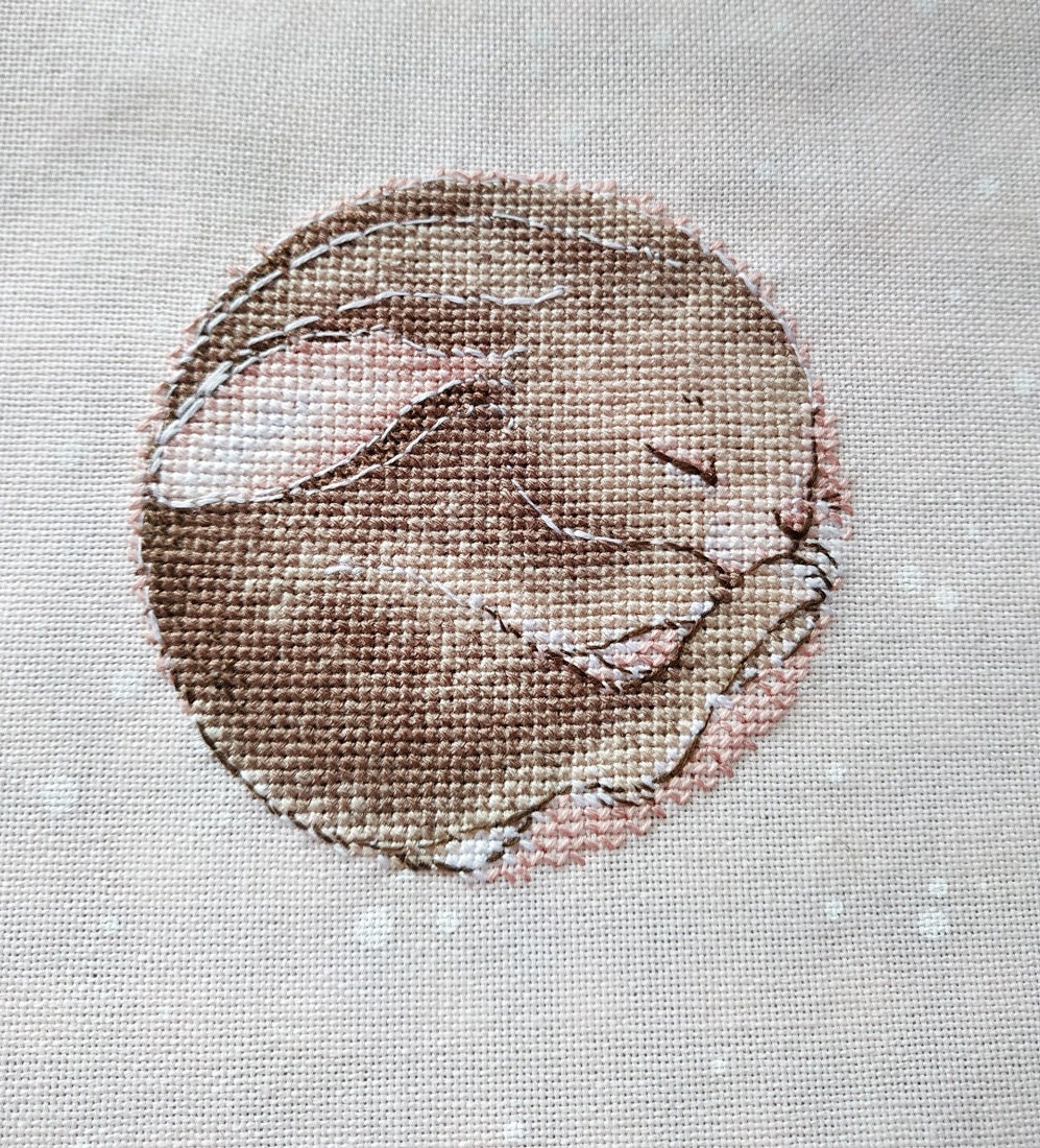 Sleeping Brown Bunny Cross Stitch Pattern Cute Rabbit Cross Stitch ...