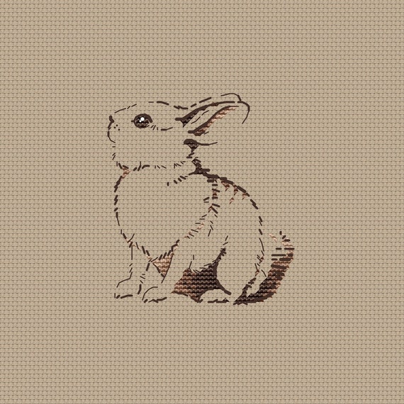 Little Bunny Cross Stitch Pattern Silhouette Rabbit Cross - Etsy