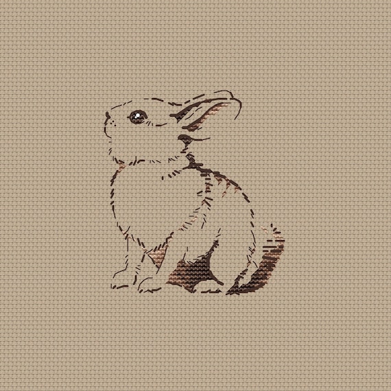 Little Bunny Cross Stitch Pattern Silhouette Rabbit Cross - Etsy