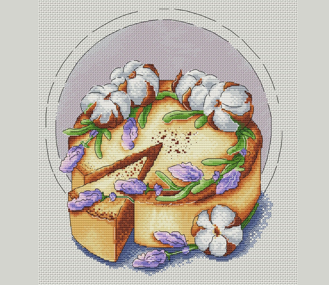 Pie With Flowers Cross Stitch Pattern - Etsy