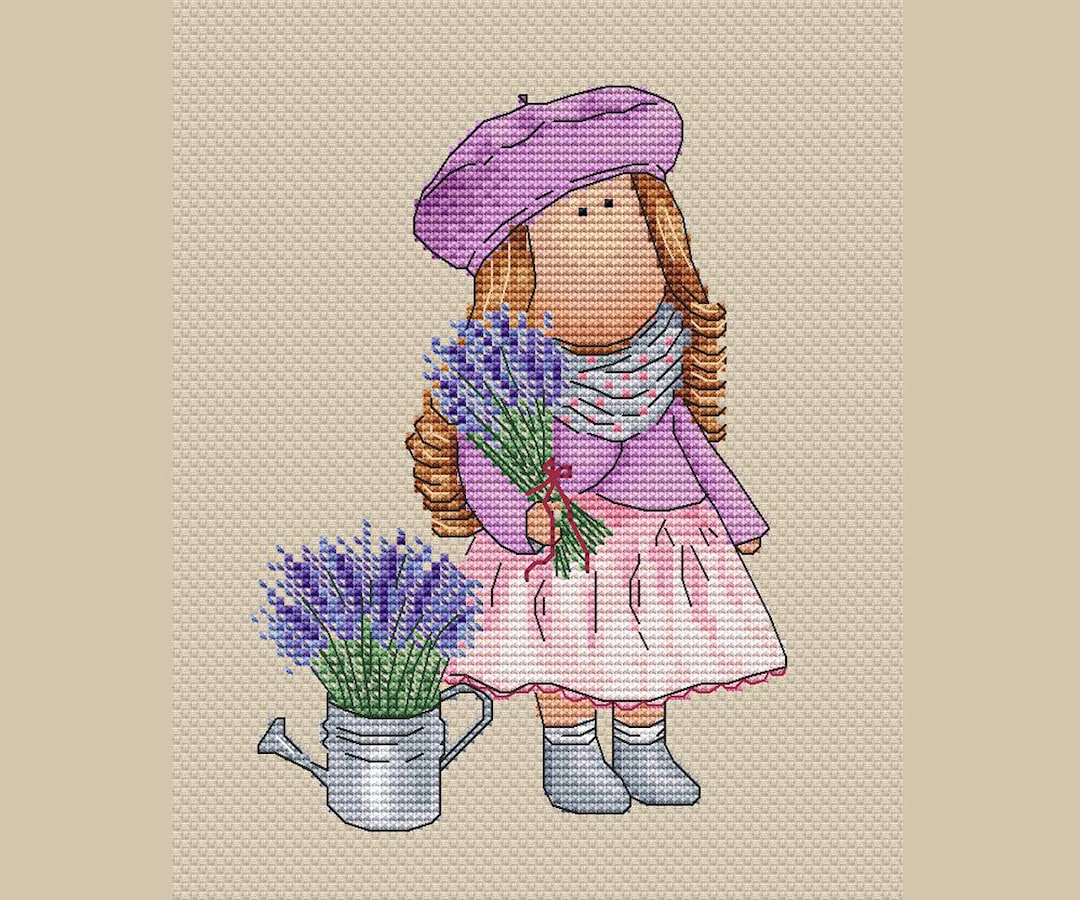 cross stitch purple dress Fair Trade Kids Clothes