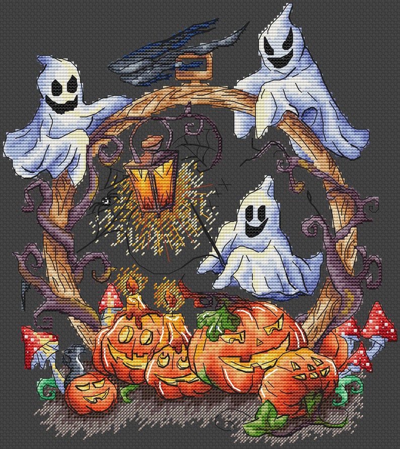 Halloween Cross Stitch
 Spooky Ghosts Cross Stitch Pattern Halloween Cross Stitch