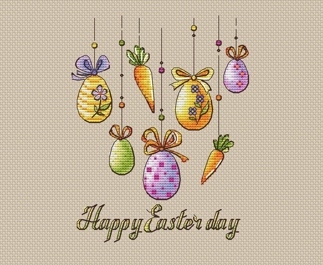 Happy Easter Cross Stitch Pattern - Etsy