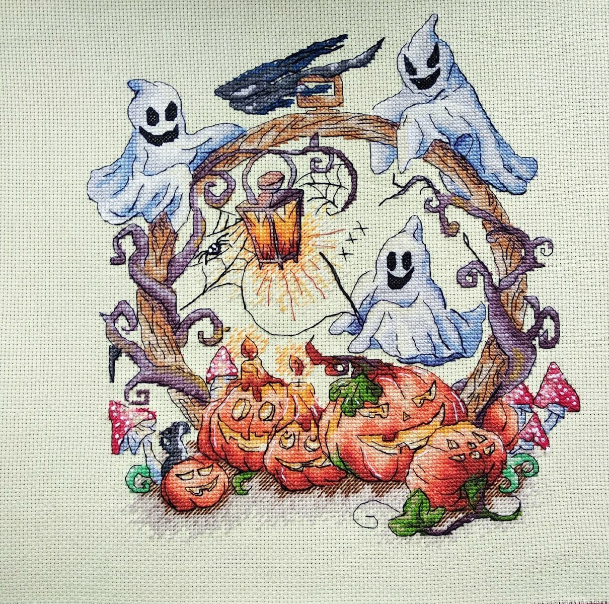 Spooky ghosts cross stitch pattern Halloween cross stitch Etsy