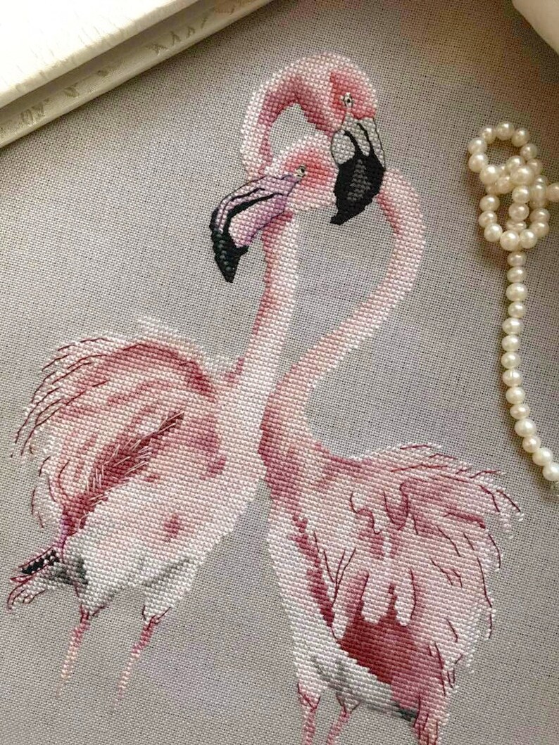 flamingo-cross-stitch-pattern-pair-of-flamingo-cross-stitch-etsy