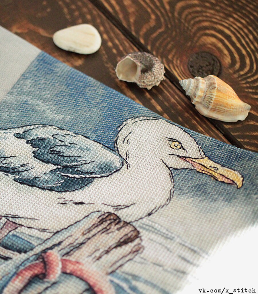 Albatross Cross Stitch Pattern Sea Bird Cross Stitch Stormy Sea Cross ...