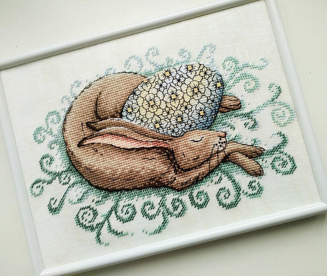 Easter Bunny Cross Stitch Pattern Easter Cross Stitch Bunny With Egg ...