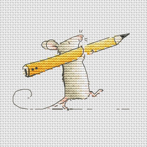 Little Artist Cross Stitch Pattern Pencil Cross Stitch Cute Etsy