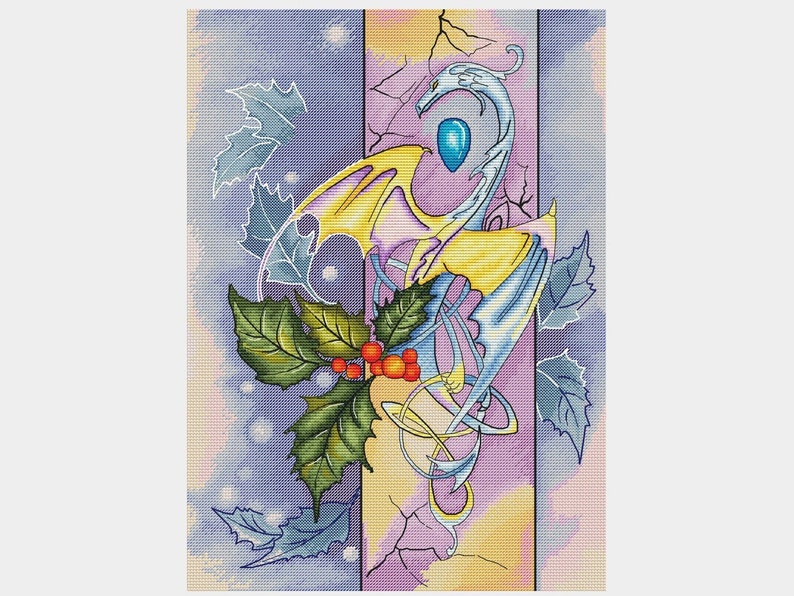 Winter Dragon Cross Stitch Pattern Celtic Ornament Cross Etsy