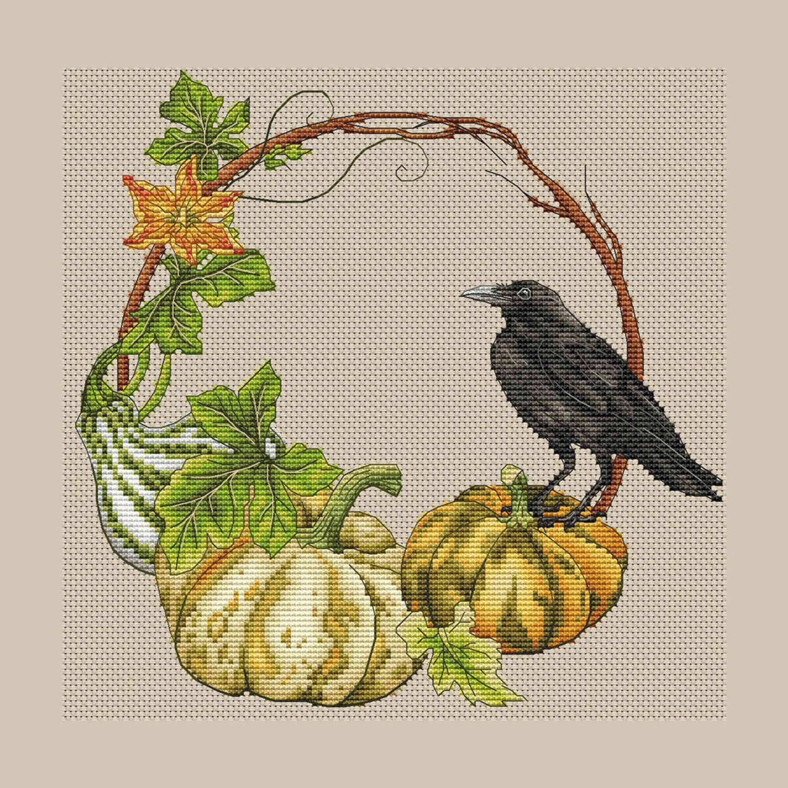 Авторские схемы вышивки крестом купить. Вышивка Чайковская Екатерина ворон и тыквы. Вышивка крестом тыква. Вышивка крестом ворона. Вышивка крестом ворон.
