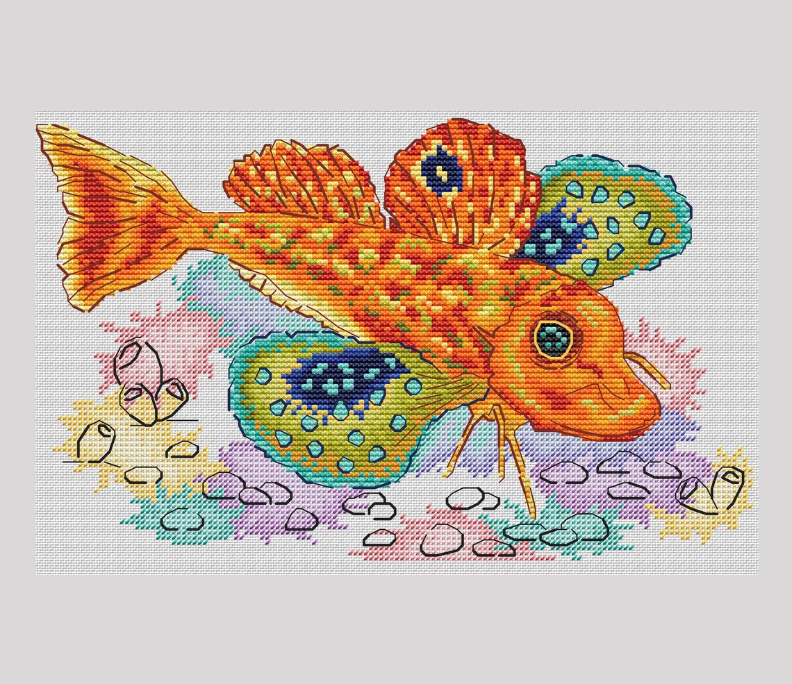 Ocean Fish Cross Stitch Pattern Etsy