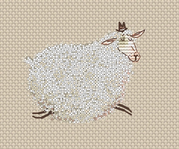 Mr. Sheep Cross Stitch Pattern Farm Animal Cross Stitch Sheep | Etsy