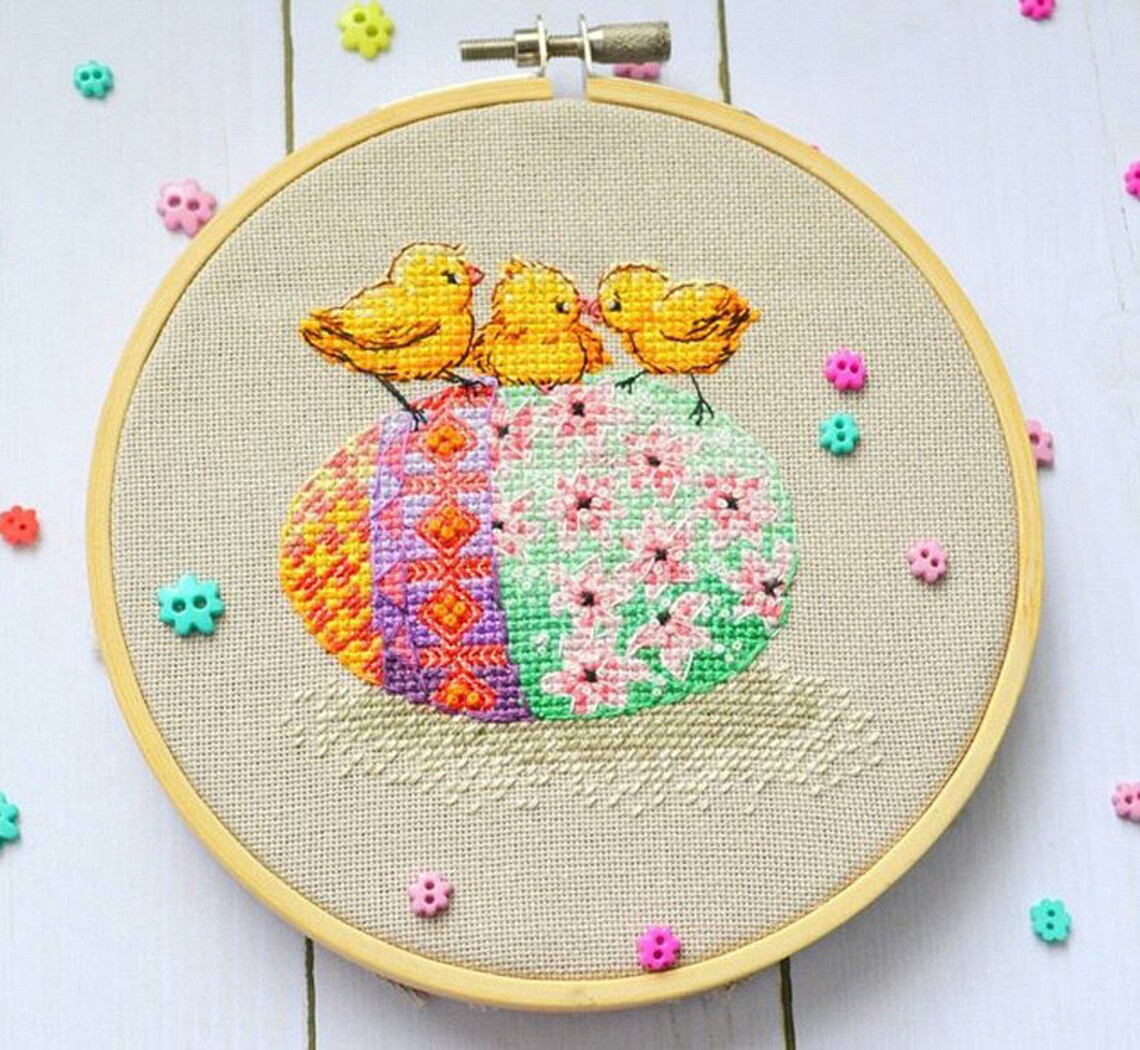 Easter cross stitch pattern chicks cross stitch egg cross Etsy