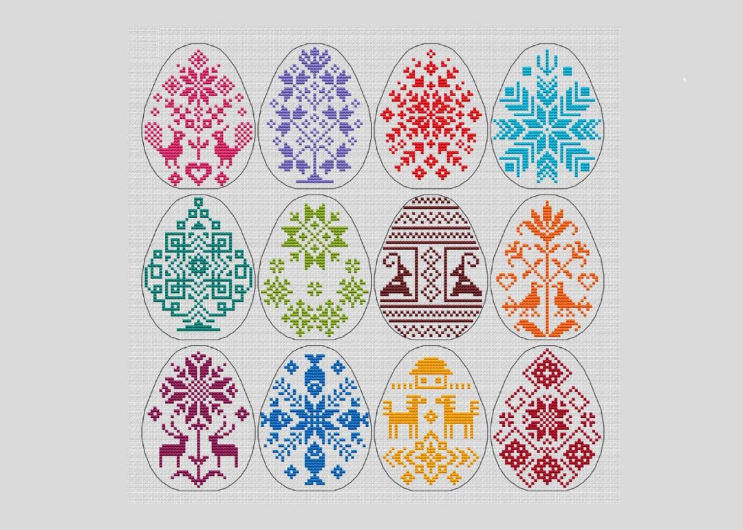 Easter Egg Ornament Cross Stitch Pattern - Etsy