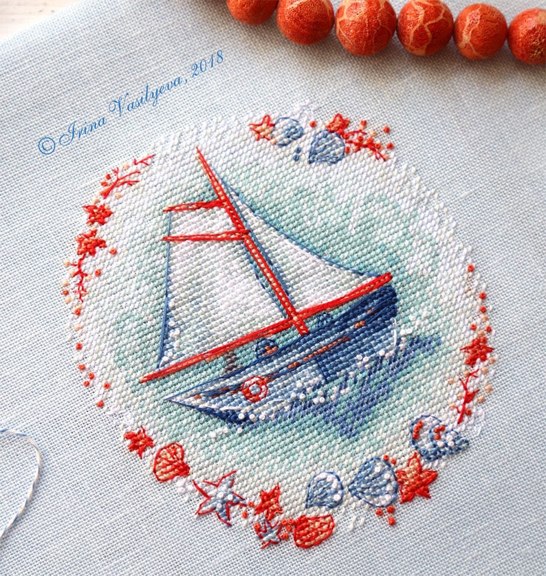 Sailing boat cross stitch pattern Sailing ship cross stitch | Etsy