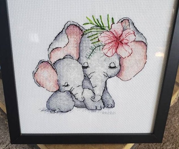 Mother and Child. Elephants Cross Stitch Kit, code J-7208 Panna