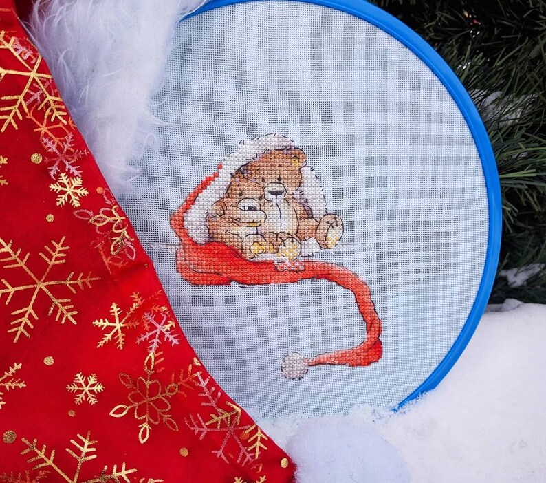 Plush bears cross stitch pattern Christmas gift bears cross stitch bears couple cross stitch image 3