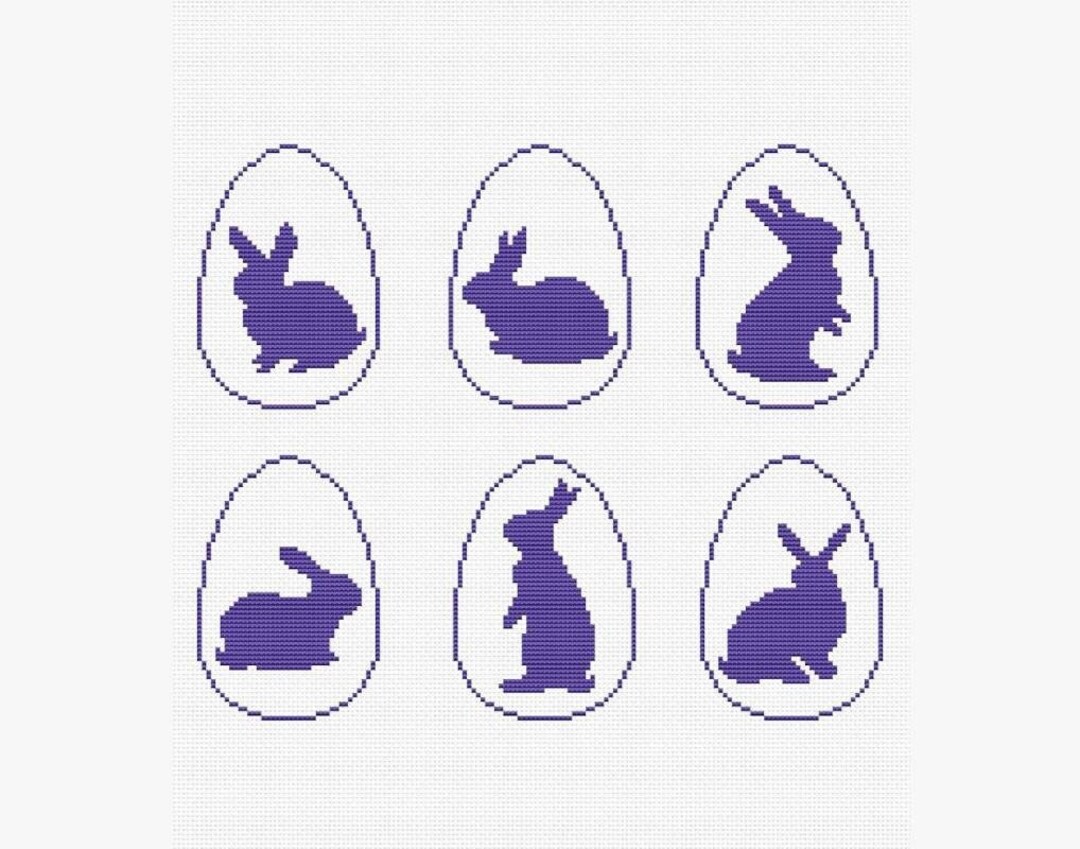 Easter Egg With Bunny Cross Stitch Pattern - Etsy