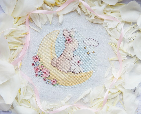 Bunny Mama Cross Stitch Pattern Mother Rabbit Cross Stitch
