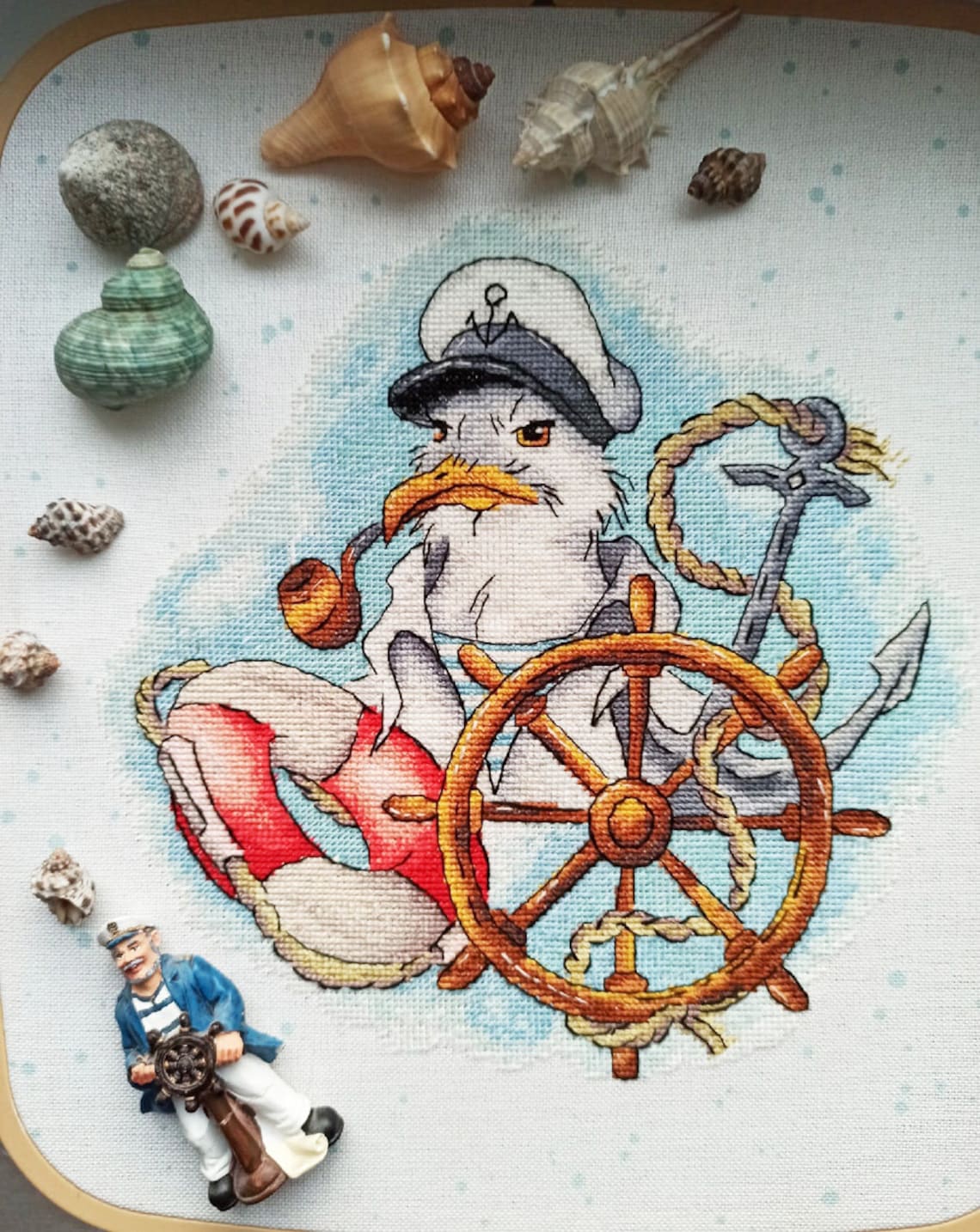 Brave Captain Cross Stitch Pattern Captain With Pipe Cross Etsy