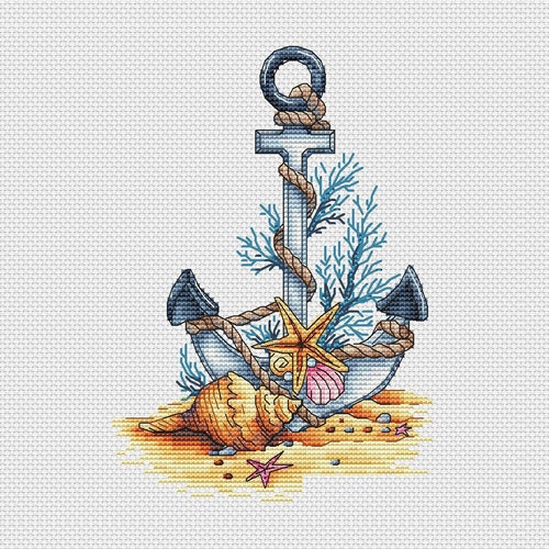 Anchor With Shells Cross Stitch Pattern Anchor With Rope - Etsy