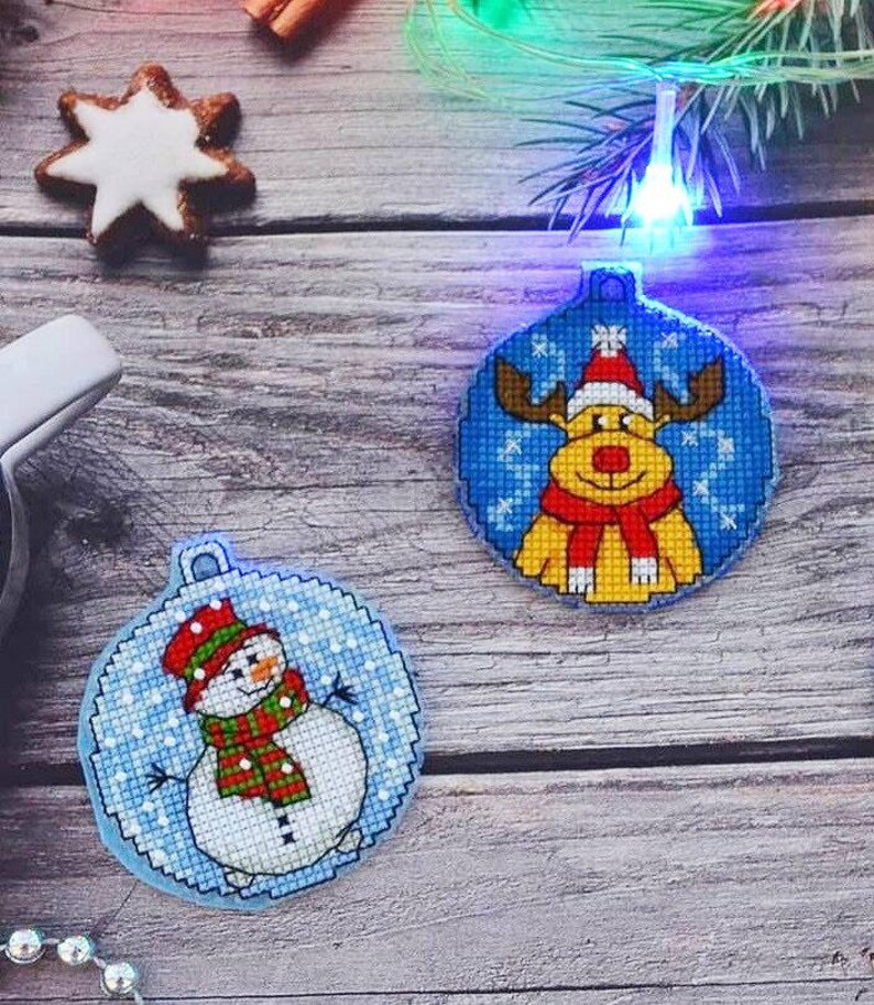 Round Christmas Ornaments Cross Stitch Pattern - Etsy
