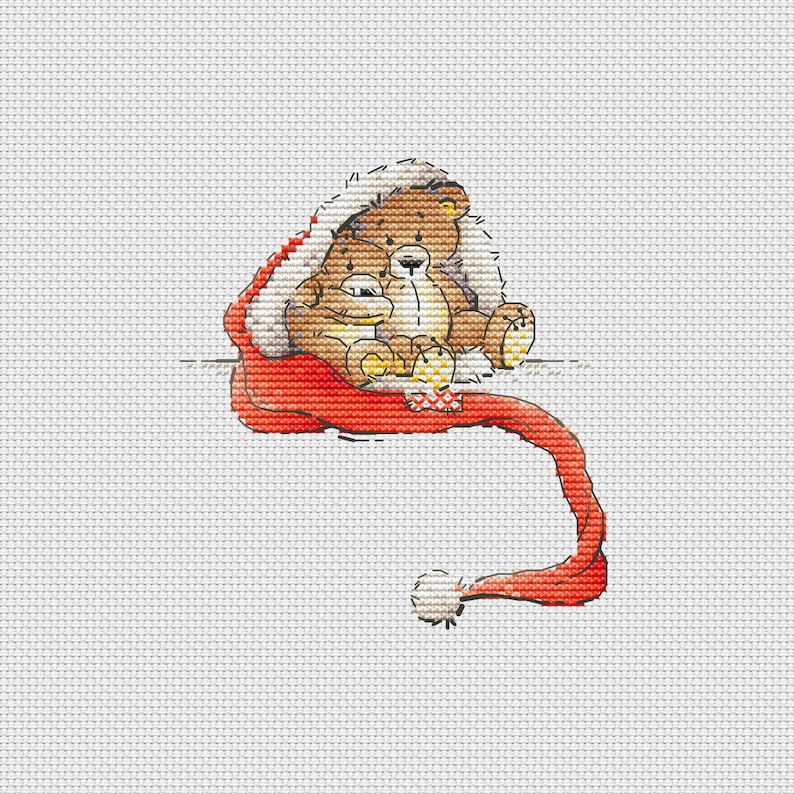Plush bears cross stitch pattern Christmas gift bears cross stitch bears couple cross stitch image 1