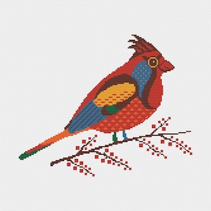 Cardinal cross stitch pattern