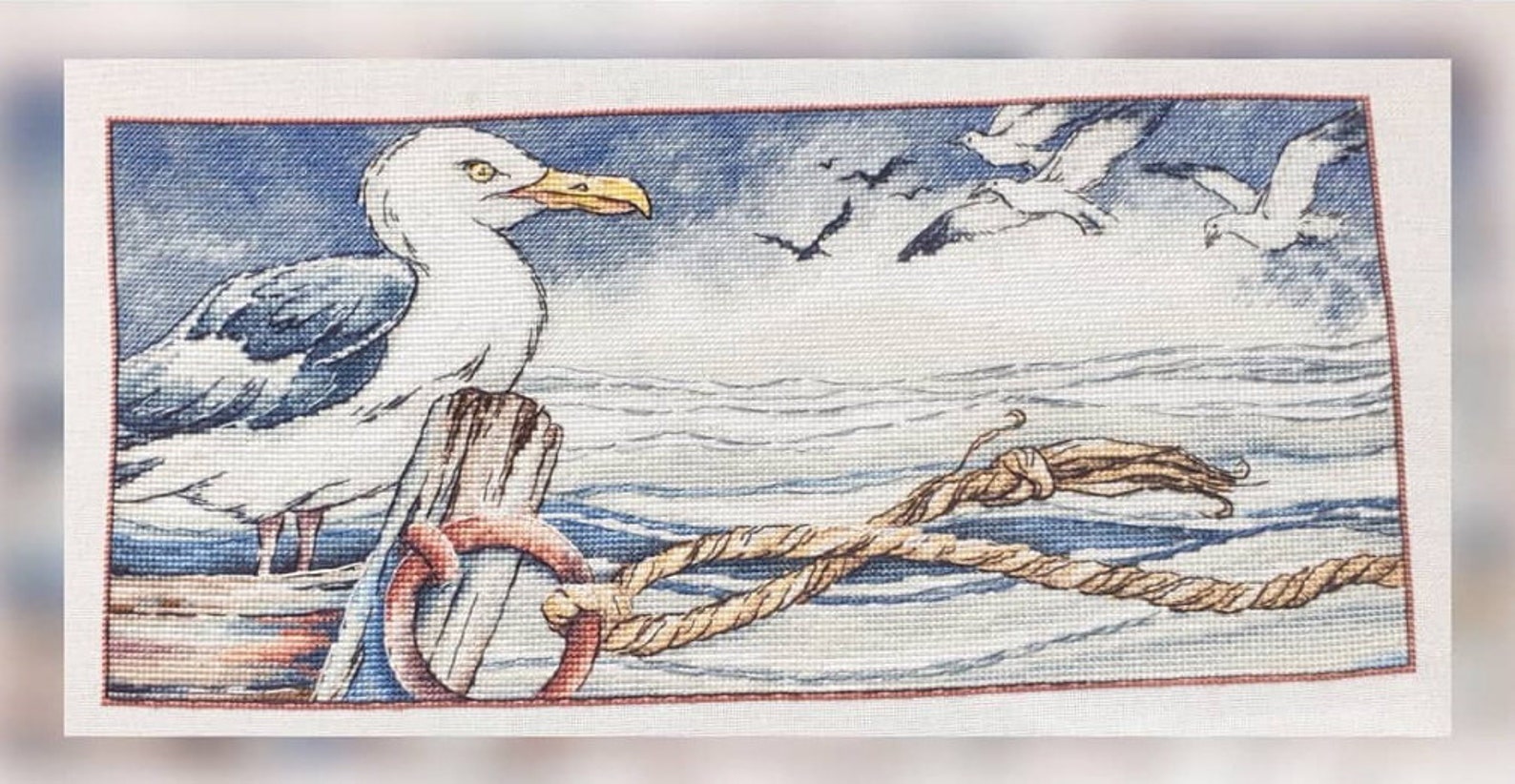 Albatross Cross Stitch Pattern Sea Bird Cross Stitch Stormy Sea Cross ...