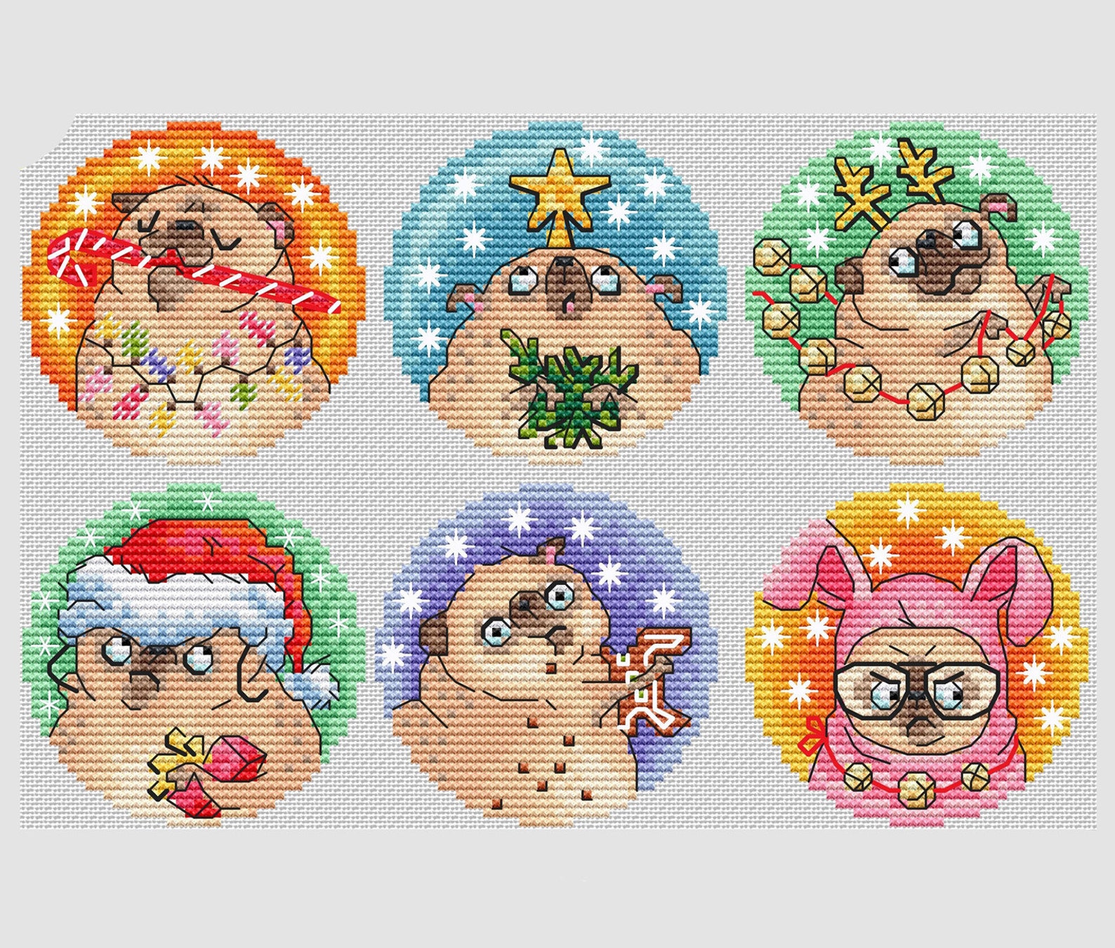 Christmas Dogs Cross Stitch Pattern Etsy