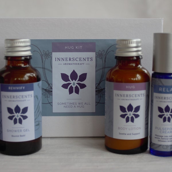 Hug Kit - Aromatherapy Kit Pure Essential Oil based Pillow Spray and Blends designed to Comfort and Relax