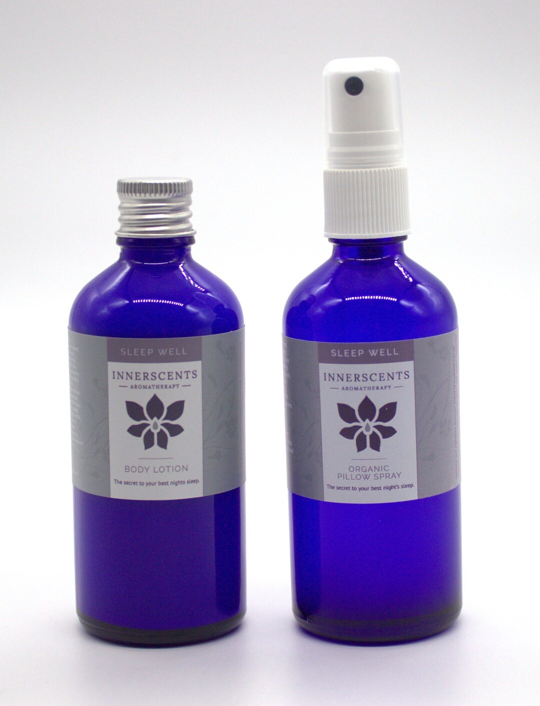 Sleep Well Organic Pillow Spray & Body Lotion Gift Set Aromatherapy for