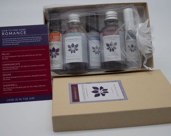 Romance Kit - Aromatherapy Kit with Pure Essential Oil Based Pillow Spray and Blends