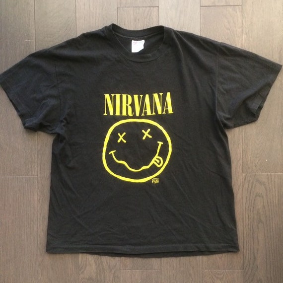 Vintage Nirvana Smiley Face shirt Rare Backstage P