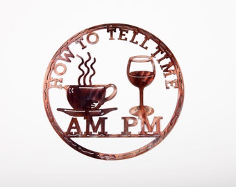 Kitchen Wine Wall Art Metal am pm coffee wine metal wall art
