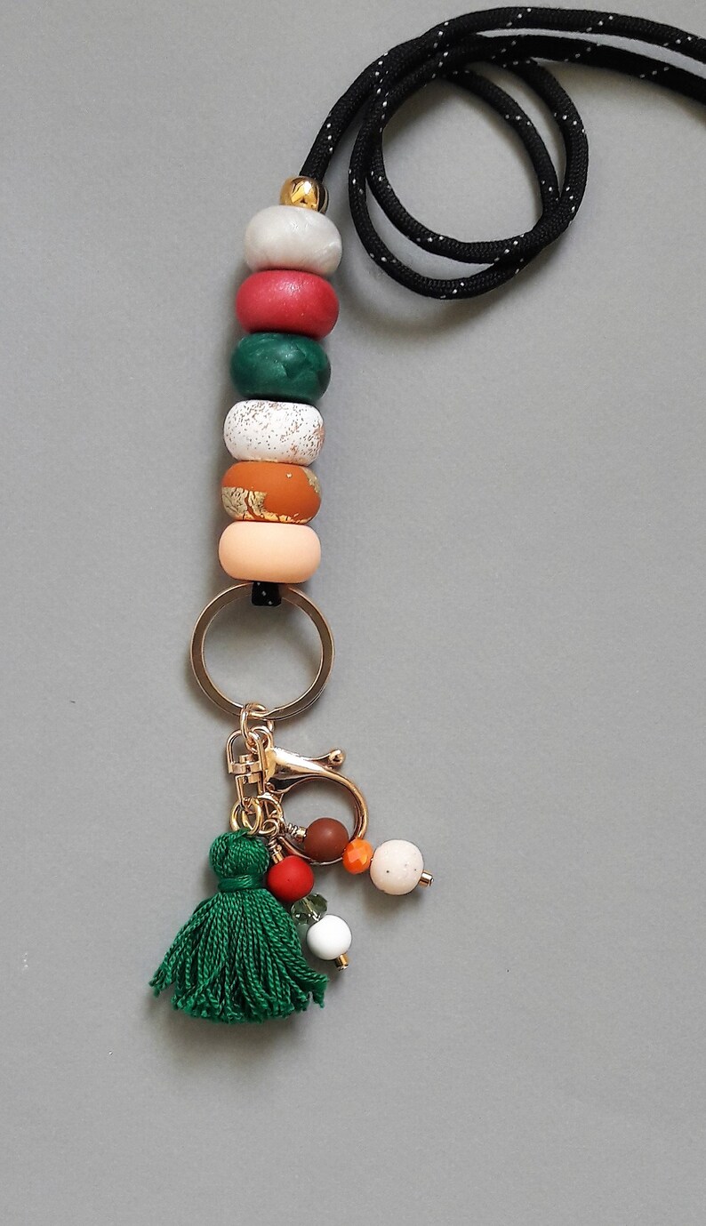 ID Badge holder,Colorful Handmade Accessory Beaded lanyard Key lanyard Handmade Accessory Teacher lanyard Necklace lanyard Lanyard