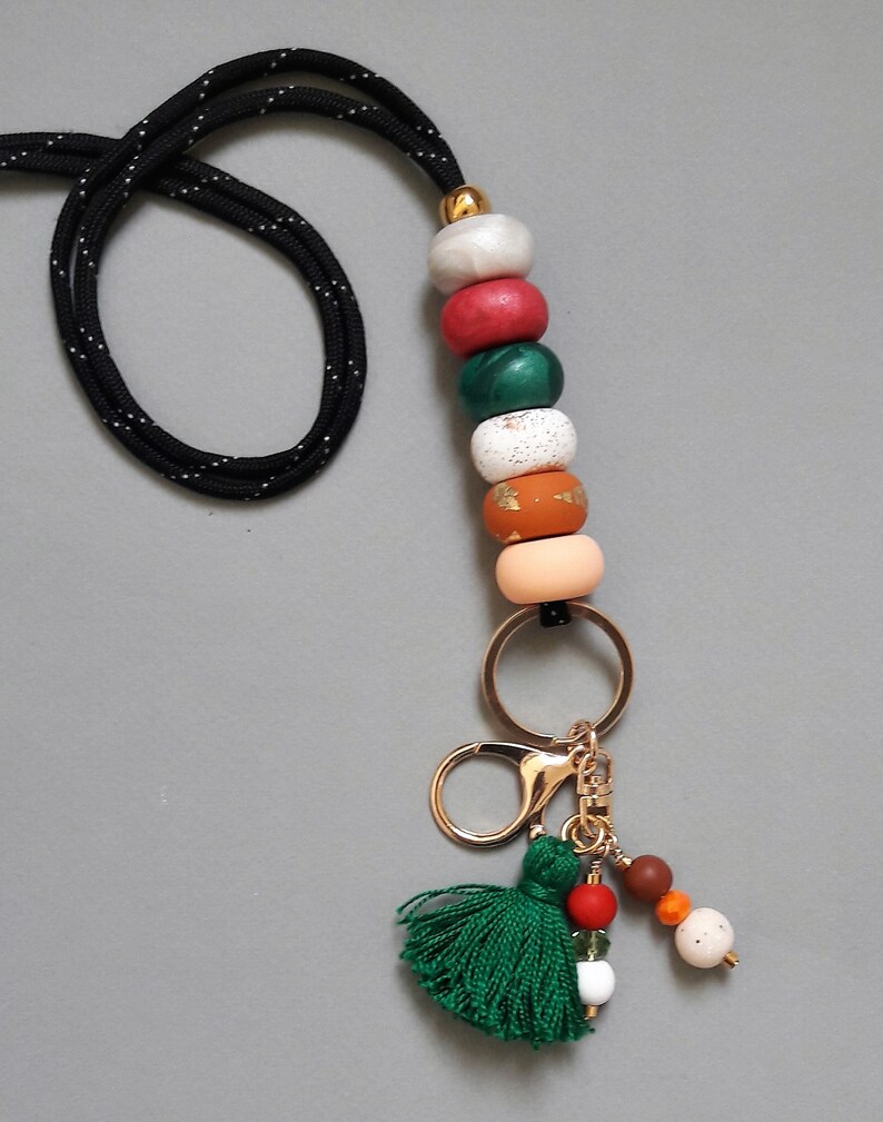 ID Badge holder,Colorful Handmade Accessory Beaded lanyard Key lanyard Handmade Accessory Teacher lanyard Necklace lanyard Lanyard