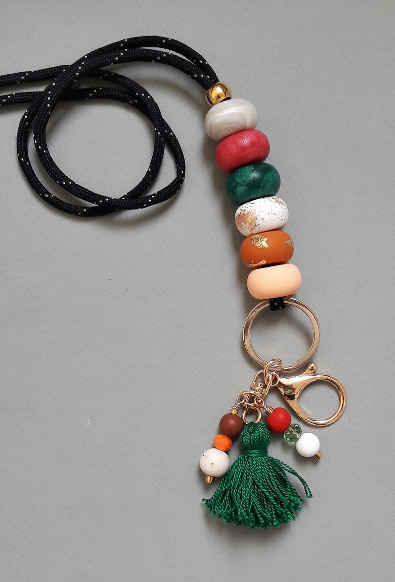 ID Badge holder,Colorful Handmade Accessory Beaded lanyard Key lanyard Handmade Accessory Teacher lanyard Necklace lanyard Lanyard