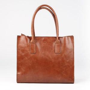 Brown Genuine Leather Tote Bag Women Medium Size Handbag Large - Etsy